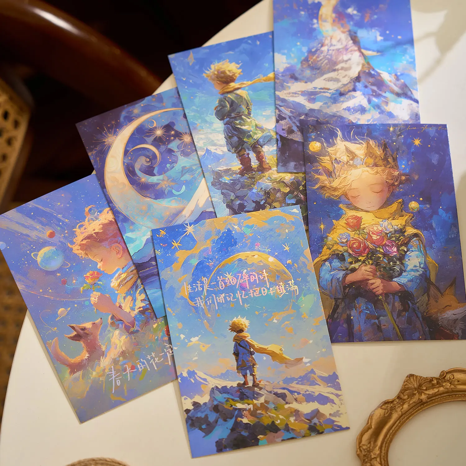 Cartões postais em caixa bronzeada estrelas como um sonho série criativa colagem literária adesivos de parede estudante mensagem comemorativa cartões postais 30 peças