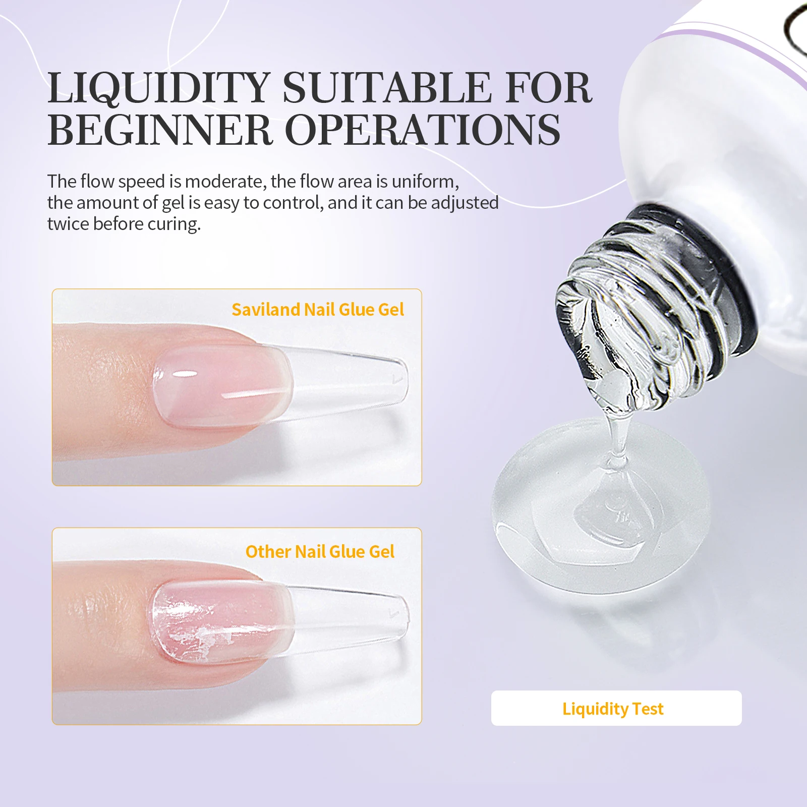SAVILAND Supersterke nagellijm voor valse nageltips Acrylnagels met handheld UV LED-nagellicht voor nagels Verlenging Nail Art