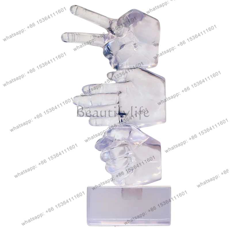 Modern creative gestures transparent ornaments living room TV cabinet entrance entrance sculpture creative soft decorations
