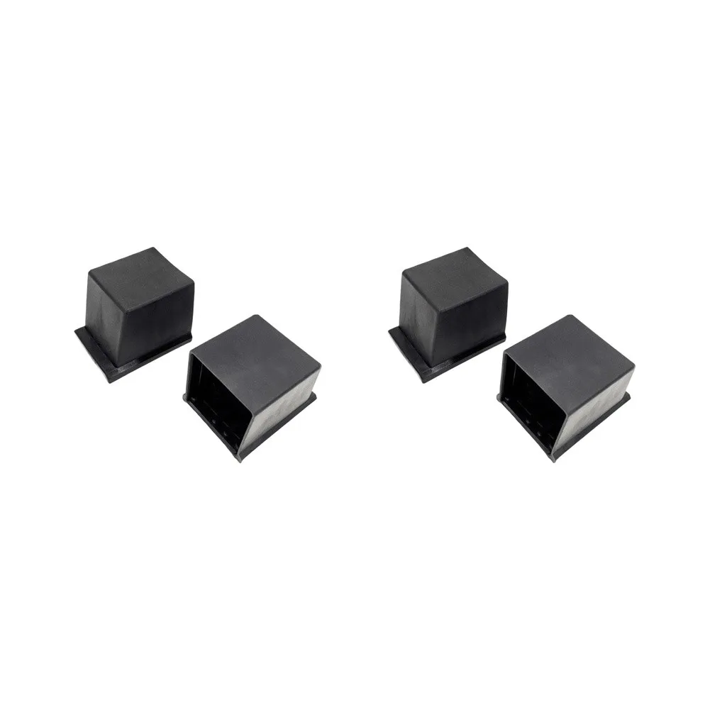 4 Pack Square Tube End for Fitness Machines Chair Legs Table Feet 38mm 50mm Black Plastic Anti Slip Leg Protectors