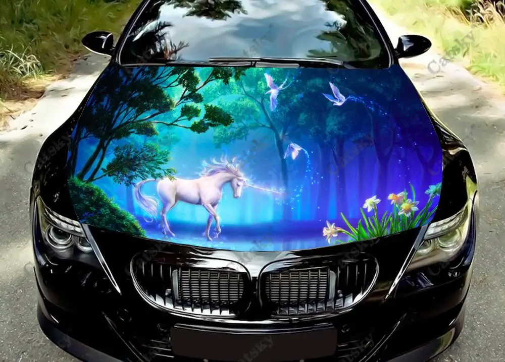 

Unicorn animal Car Hood Decals Self Adhesive Paint Stickers Car SUV Wraps Truck Graphics Car Hood Vinyl Decals