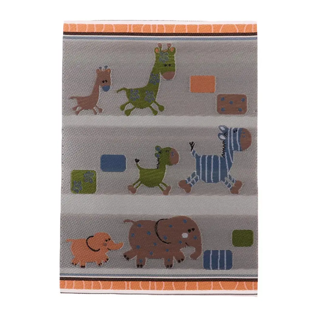 12th Floor Covering Cartoon Rug Embroidery Cloth Mat for Dolls House