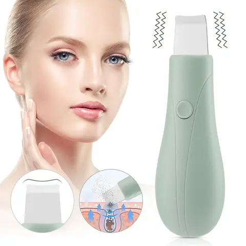 Electric Ultrasonic Skin Scrubber Vibration Face Spatula Peeling Blackhead Remover Facial Lifting Cleansing Ultrasonic Skin Care