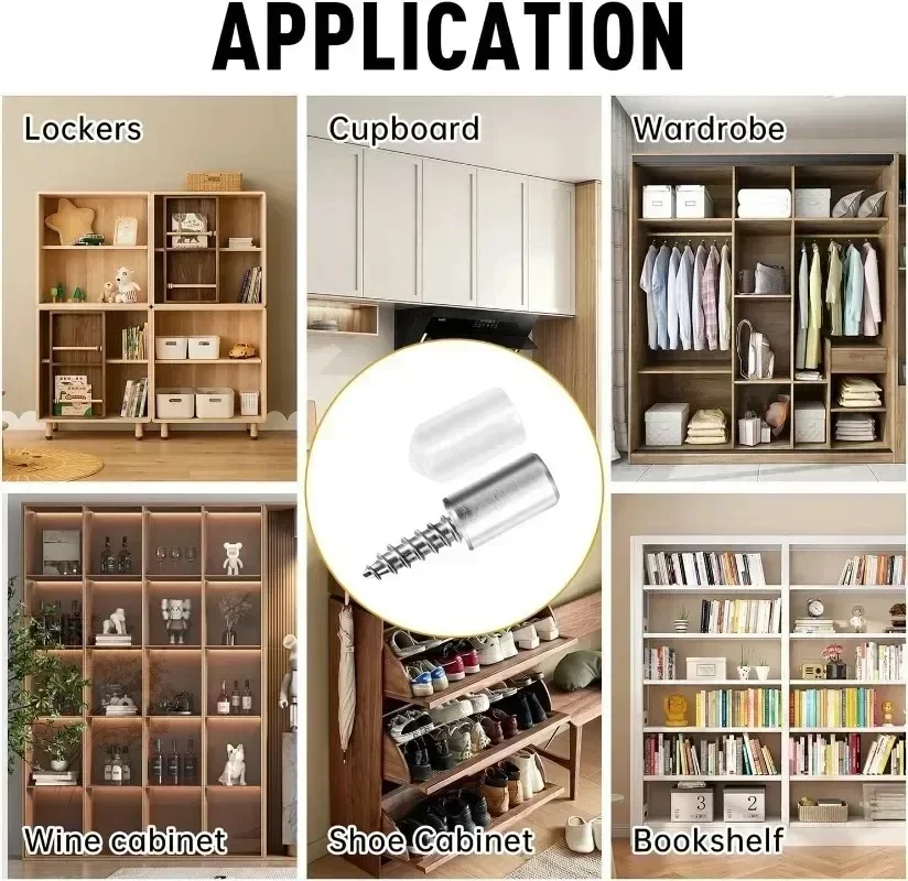 10-100PCS Self Tapping Screw Layer Plate Holder Wardrobe Septum Brackets Fixed Screw Shelf Support Pegs with Non-Slip Sleeve