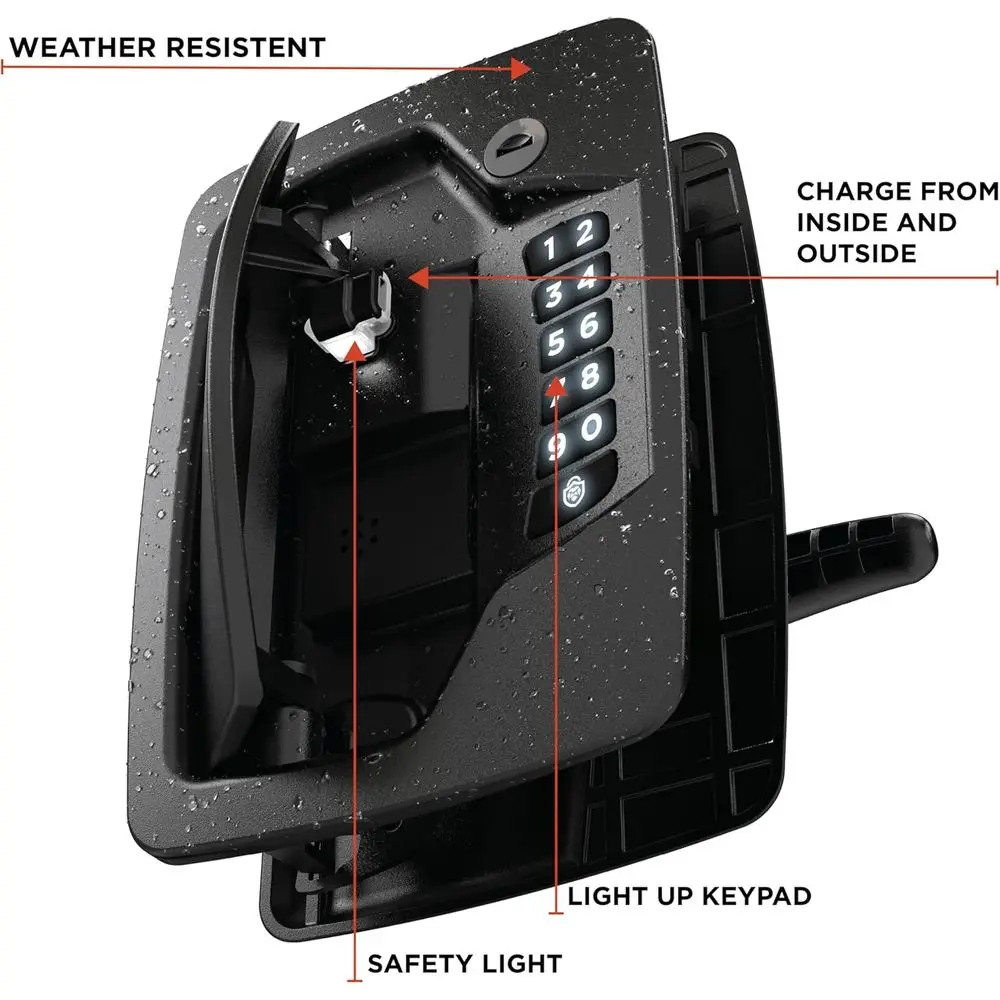 Atlas RV Door Lock for Class A/C Motorhome, Anti-Lockout Charge Port