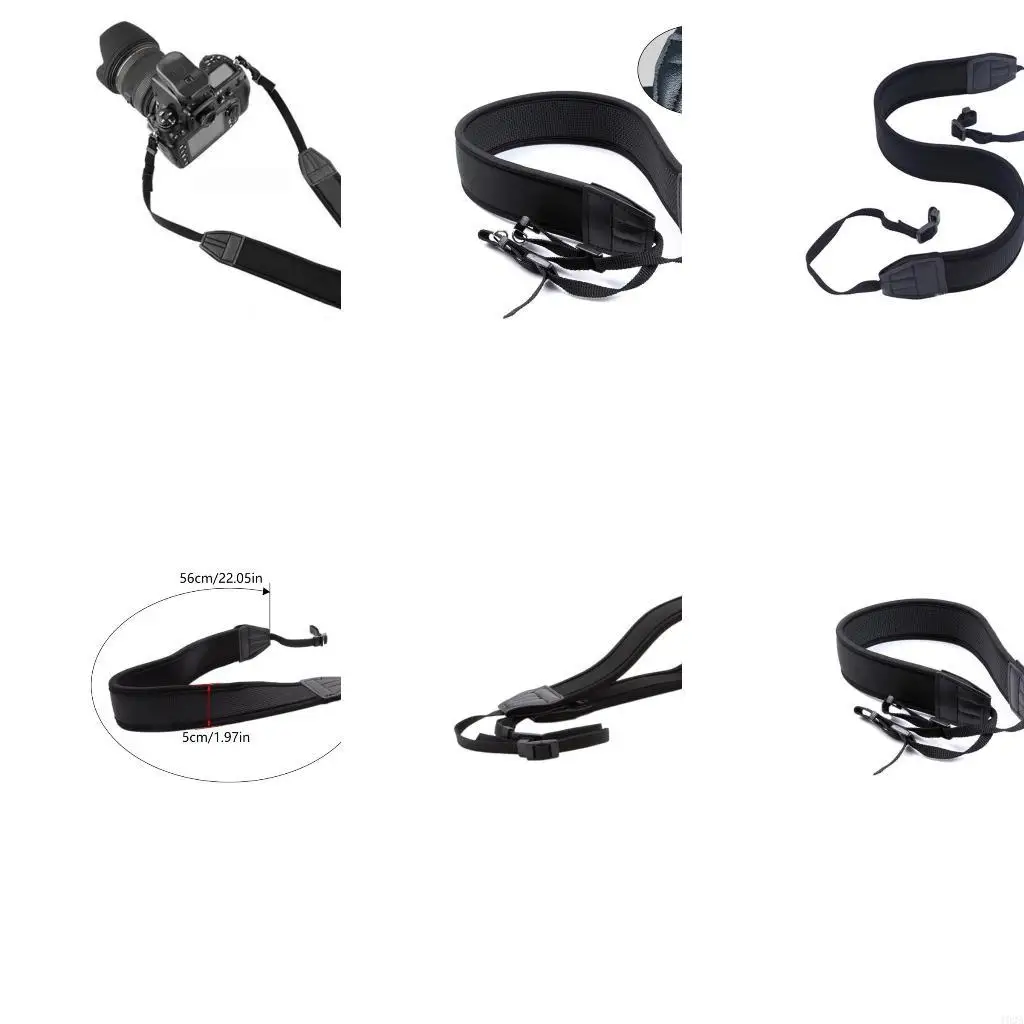 193A Soft Camera Shoulder Neck Strap Belt with Quick Release Buckles Camera Anti-Slip Strap Elastic Adjustable Belts