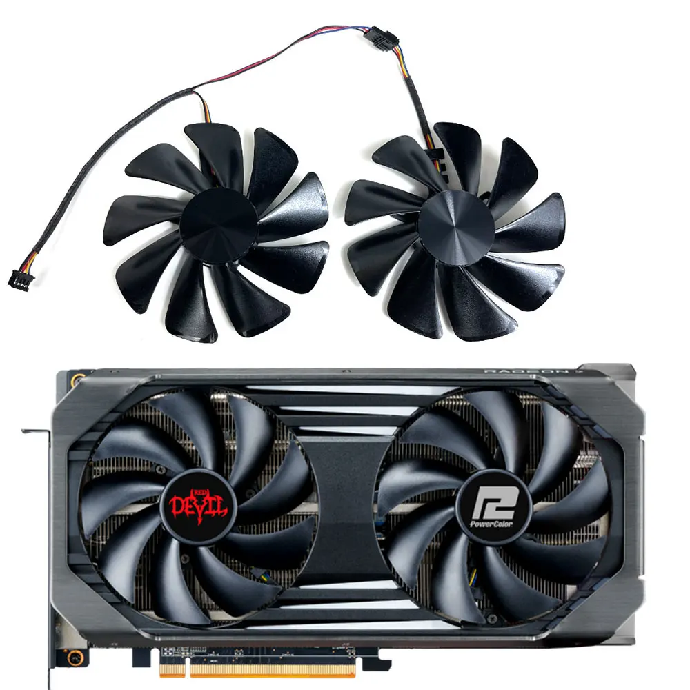 

NEW CF1010U12S RX 6600XT、RX 6650XT GPU FAN，For PowerColor Red Devil AMD Radeon RX 6600XT、RX 6650XT Video card cooling fan