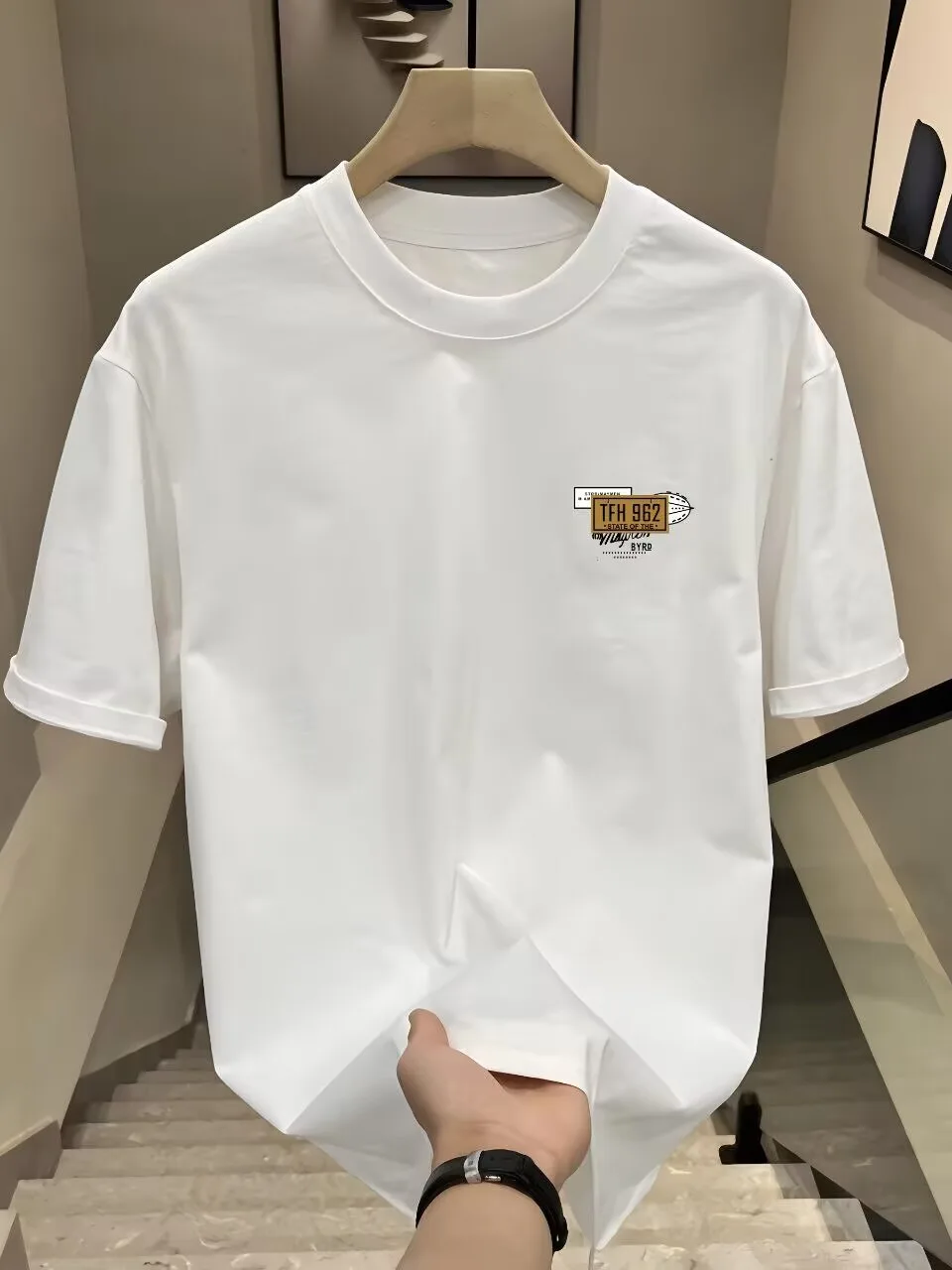 Retro Summer Trend Short Sleeve T-Shirt Unisex Cotton Polymail Creative Interest Printing Wear Resistant round Neck Top