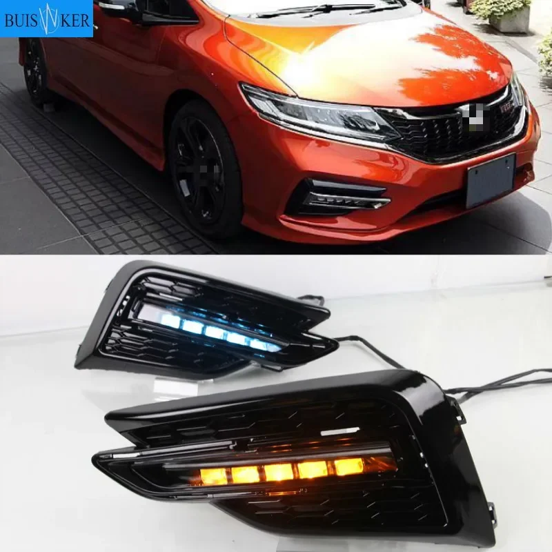 

2pcs LED Daytime Running Light For Honda Jade 2017-2018 Turn Signal Relay Waterproof Car DRL