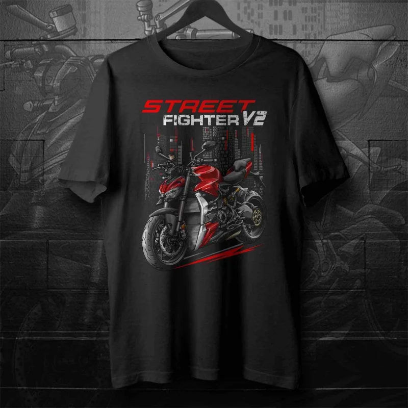 

Ducat| Streetfighter V2 Motorcycle T-Shirt for Sportbike Riders 00000434#A1 men women summer tee cotton tshirts