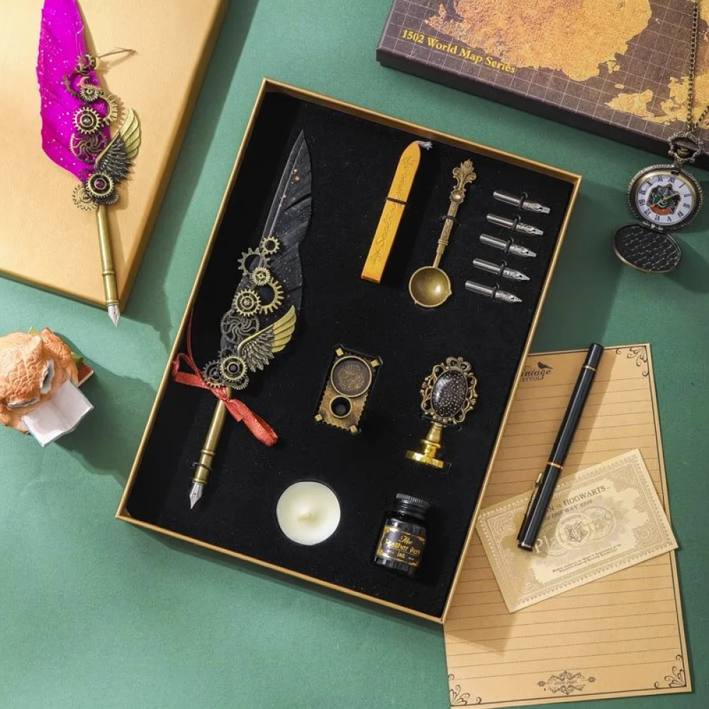 Conjunto de Caneta de Pena Mec - Wax Seal Stamp Set avaliação e preço