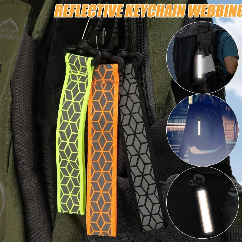 1/3 قطعة الأشرطة العاكسة قلادة المفاتيح للتخييم في الهواء الطلق Ight تشغيل الدراجات على ظهره السلامة خفيفة الوزن مشرق Keyrings #3