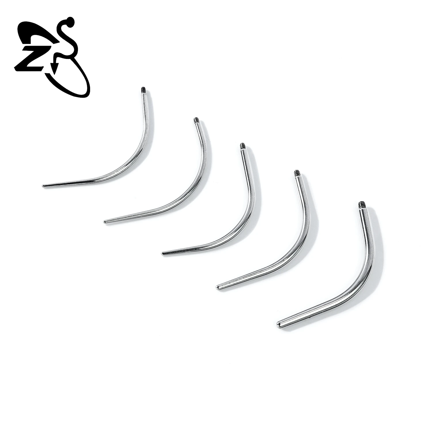 ZS 1 STÜCK Gerades, gebogenes Edelstahl-Kegelwerkzeug, gewindeloses Einsetzen, Schraub-Assistent-Set für Ohr-/Nasen-/Navel-Piercing-Werkzeuge – Detail 22