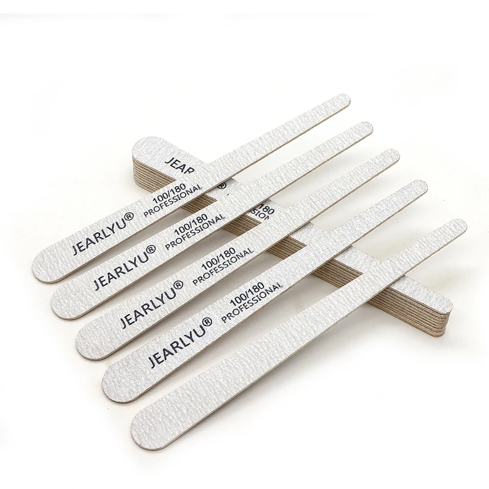 

100 professional nail files 100-180-grit double-sided washable and reusable wood file Suitable for natural nails and gel nails