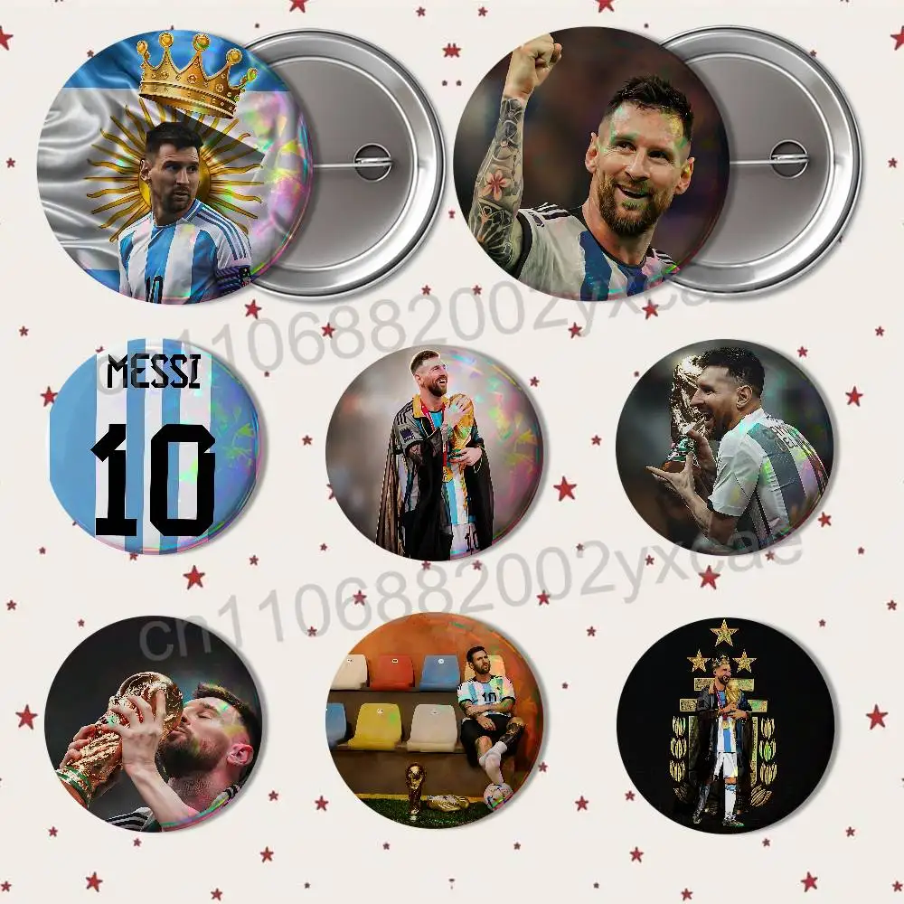 most powerful Argentina Lionel Messi Creative Round Badge Button Pin Bag Decor Fans Collection Friends Gift Brooch