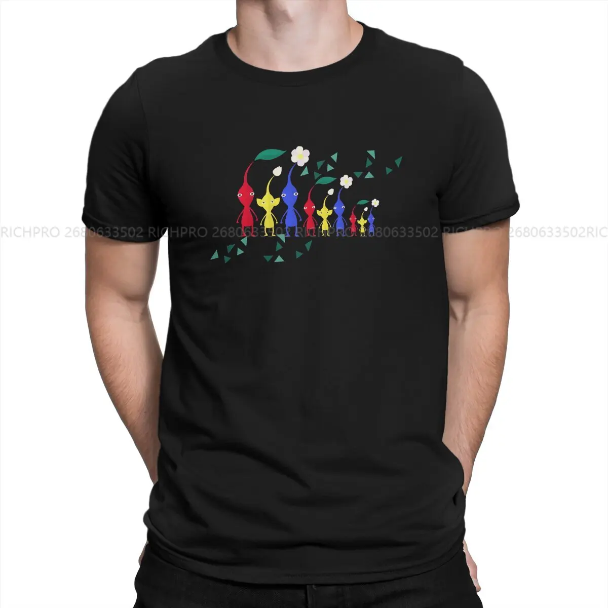 Pikmins Game Men's TShirt Distinctive Fashion Polyester T Shirt Harajuku Streetwear Hipster