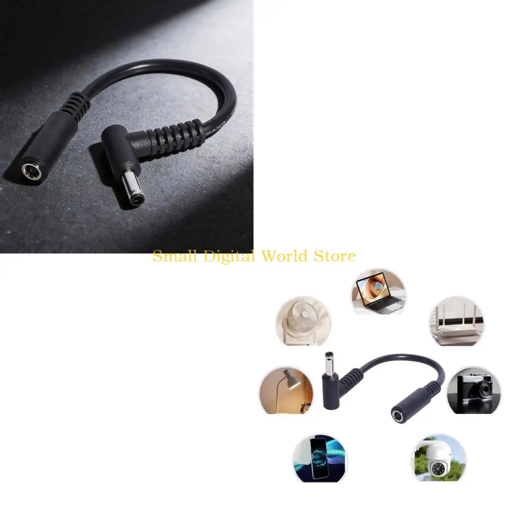 77UB 90 Degree Angled DC4530 Charging Cord Extension Cable 4.5x3.0mm 15cm Length