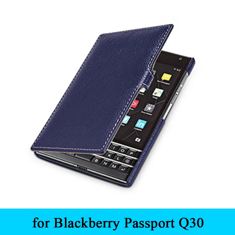 New Classic Design Magnet Book Flip Case Business Folio Flip Real Leather Phone Cover for BlackBerry Passport Q30 Case