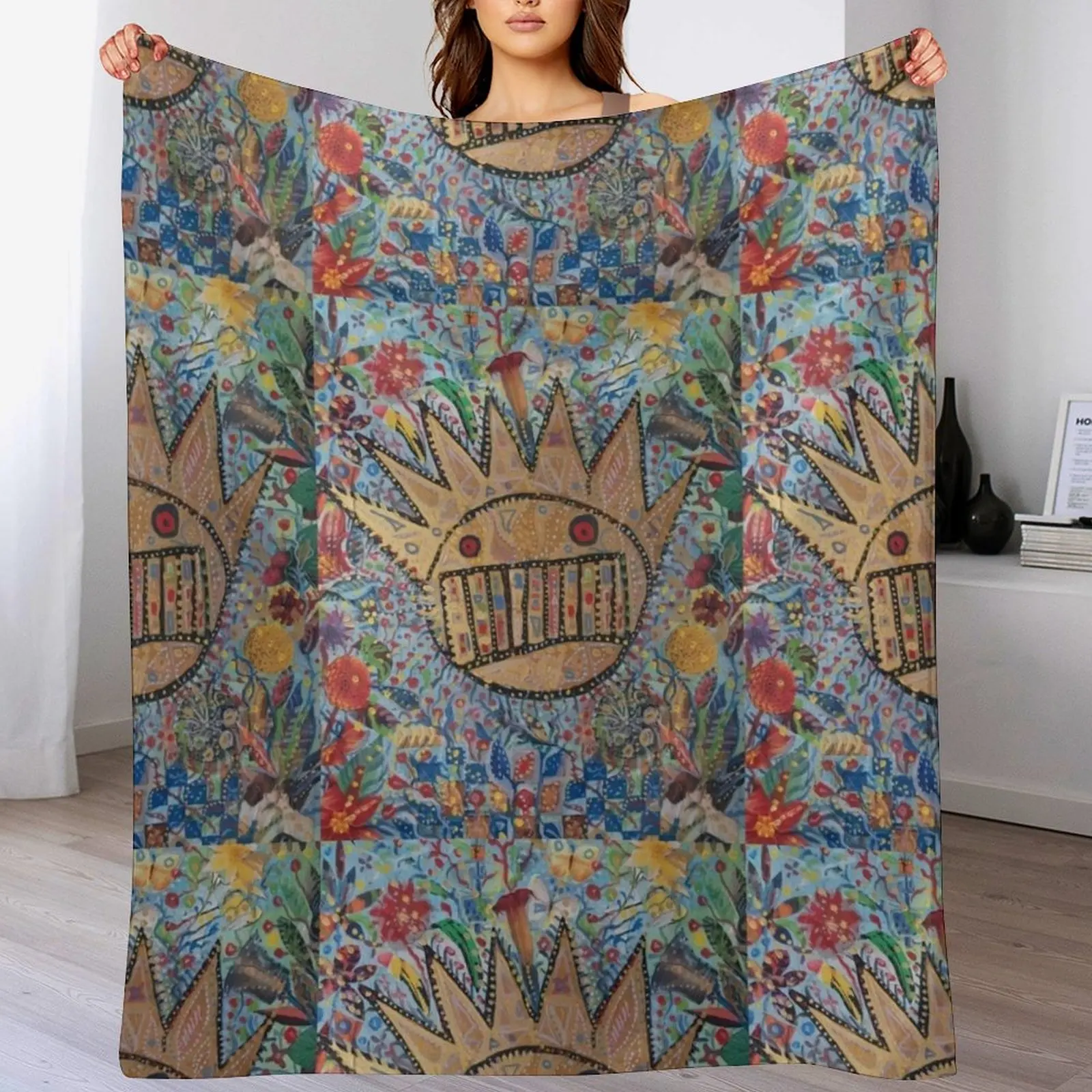 Ween Boognish and flowers Throw Blanket Long Lasting Soft Plush Blanket for Daily Use