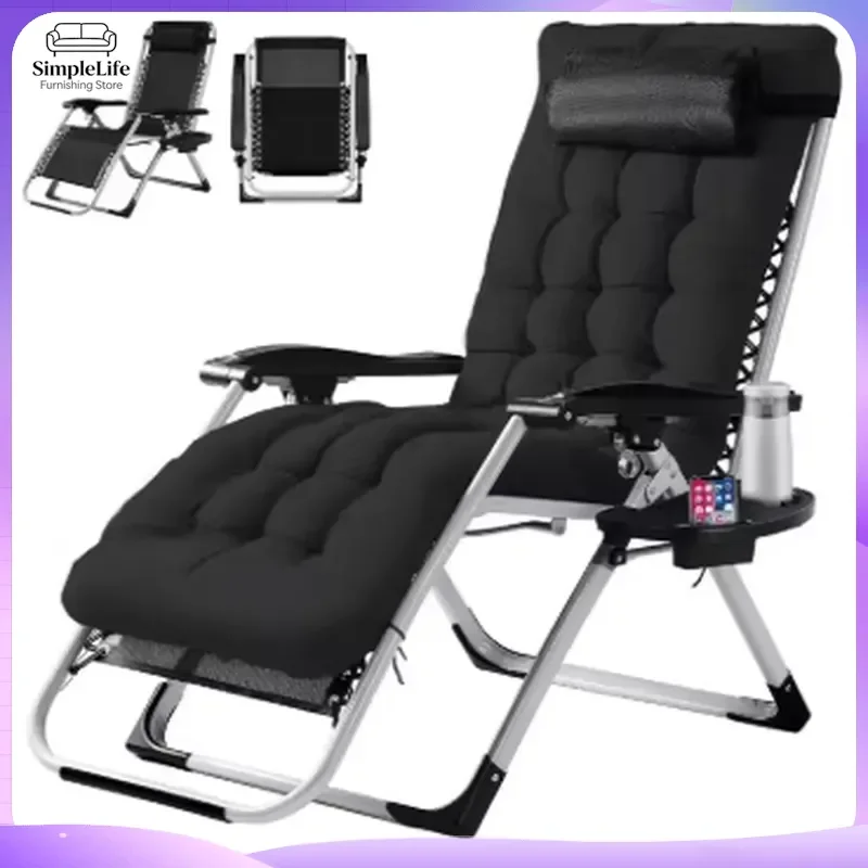 Zero Gravity Lounge Chair with Cup Holder Tray Removable Cushion Indoor Outdoor Patio Recliner Folding Relaxation Chair