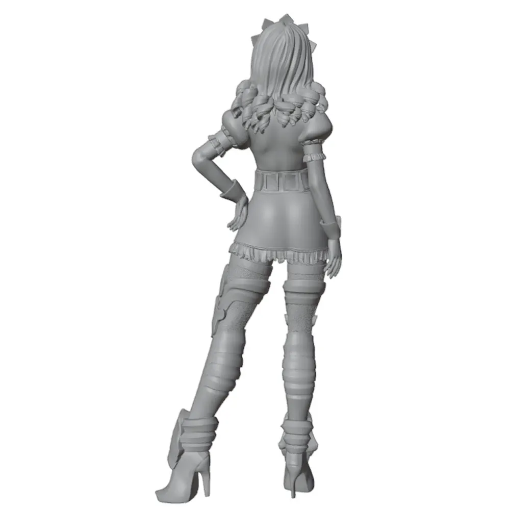 1/24 75mm Desk ornament,Anime Character Statue GK Miniature 3D Printed Gray Model Figurine DIY Doll Model Unpainted