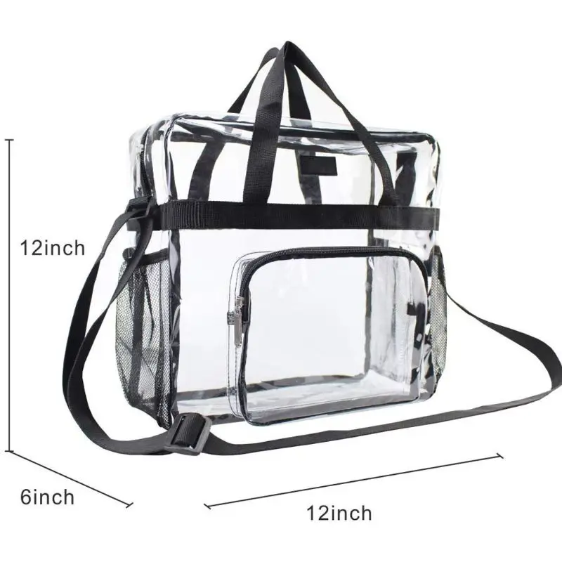 Women Girl PVC Shoulder Crossbody Gym Clear Bag Transparent Handbag Satchel Tote Messenger