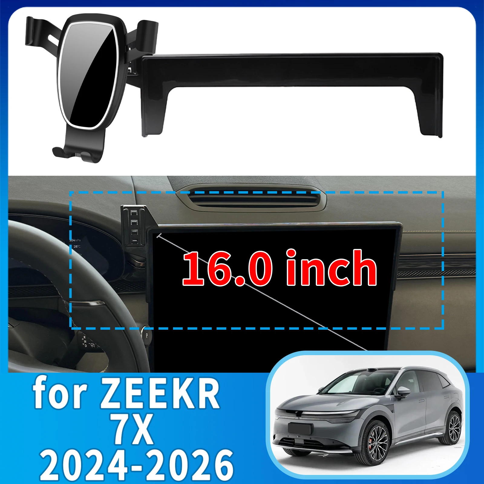 

fit for ZEEKR 7X 2024 2025 2026 16inch ​​​​Anti-Shake Screen Base Phone Holder Mount Stand ​​ Dedicated Car​​ accessoires
