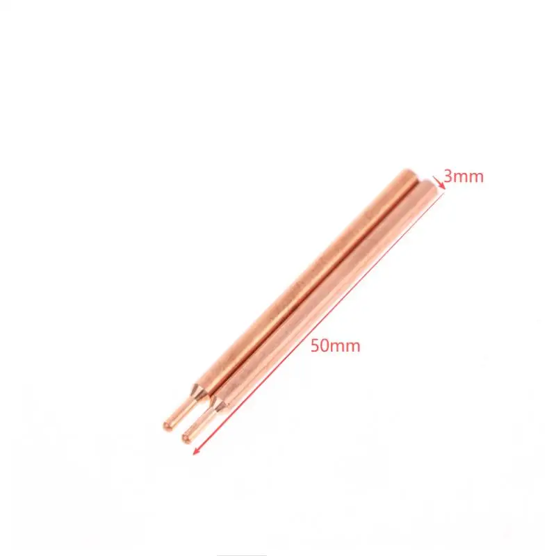 2/5/10Pcs Copper Oxide Electrode Head 18650 Power Battery Double Head Spot Welding Needle 3MM Purple