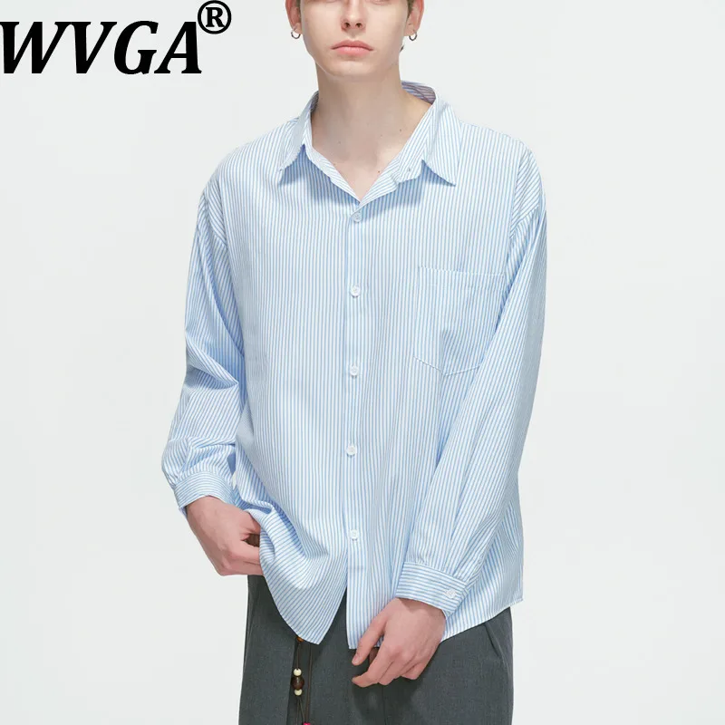 

WVGA весна осень новые мужские рубашки в американском стиле в полоску модные рубашки с длинными рукавами нишевые шикарные повседневные топы с отложным воротником W17260