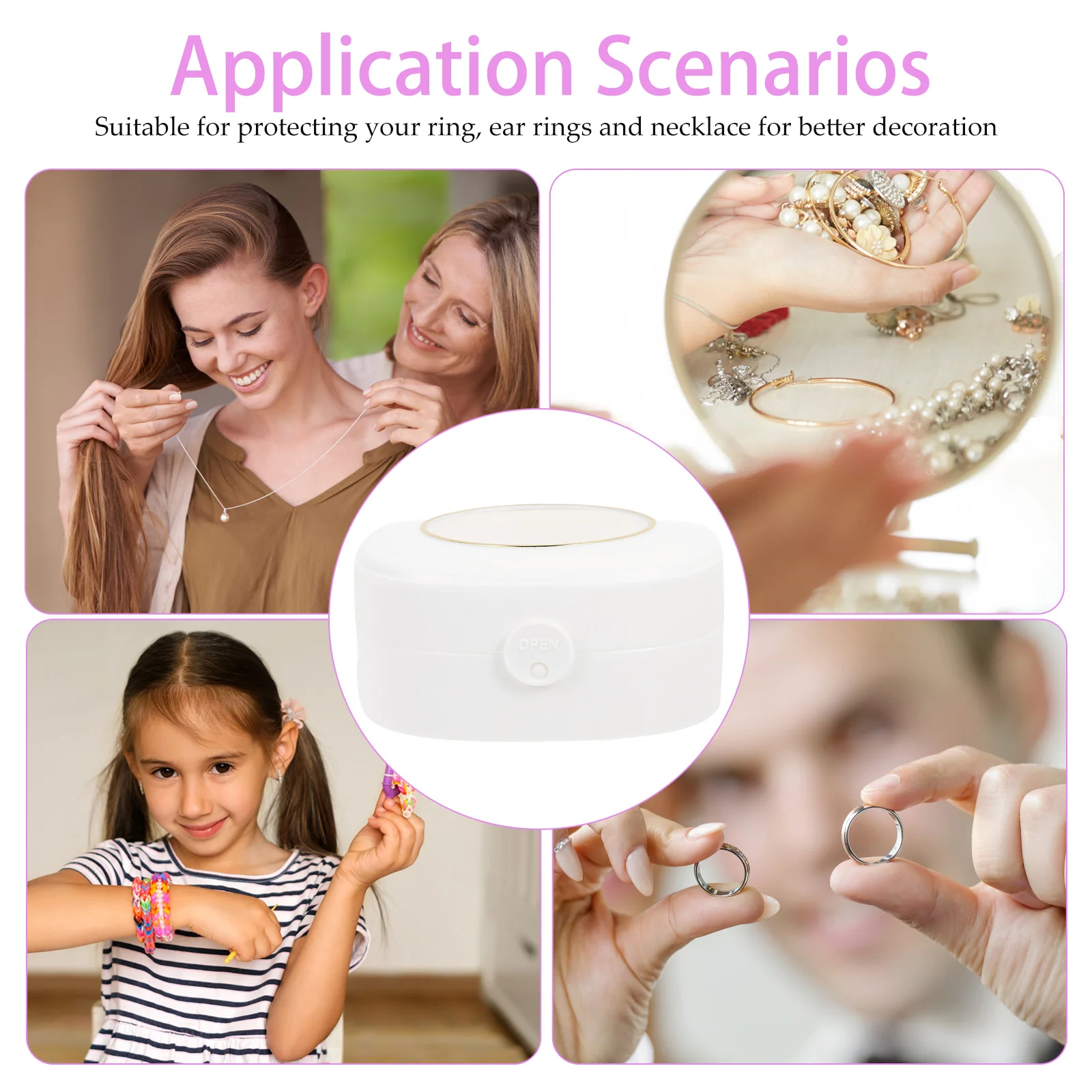 

Portable Jewelry Box White Compact Storage for Travel Girls Necklace Earring Bracelet Case Jewelry Packaging Display Tools