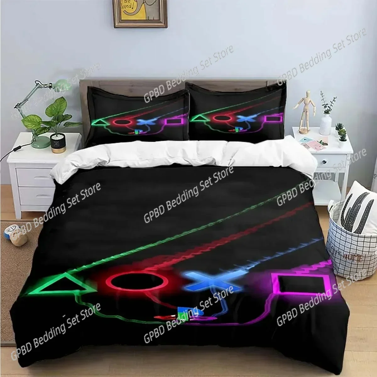 

Gamer Controller Bedding Set 3D Printed Suitable for Bedroom Duvet Cover Set With Pillowcases Kids Home Textile