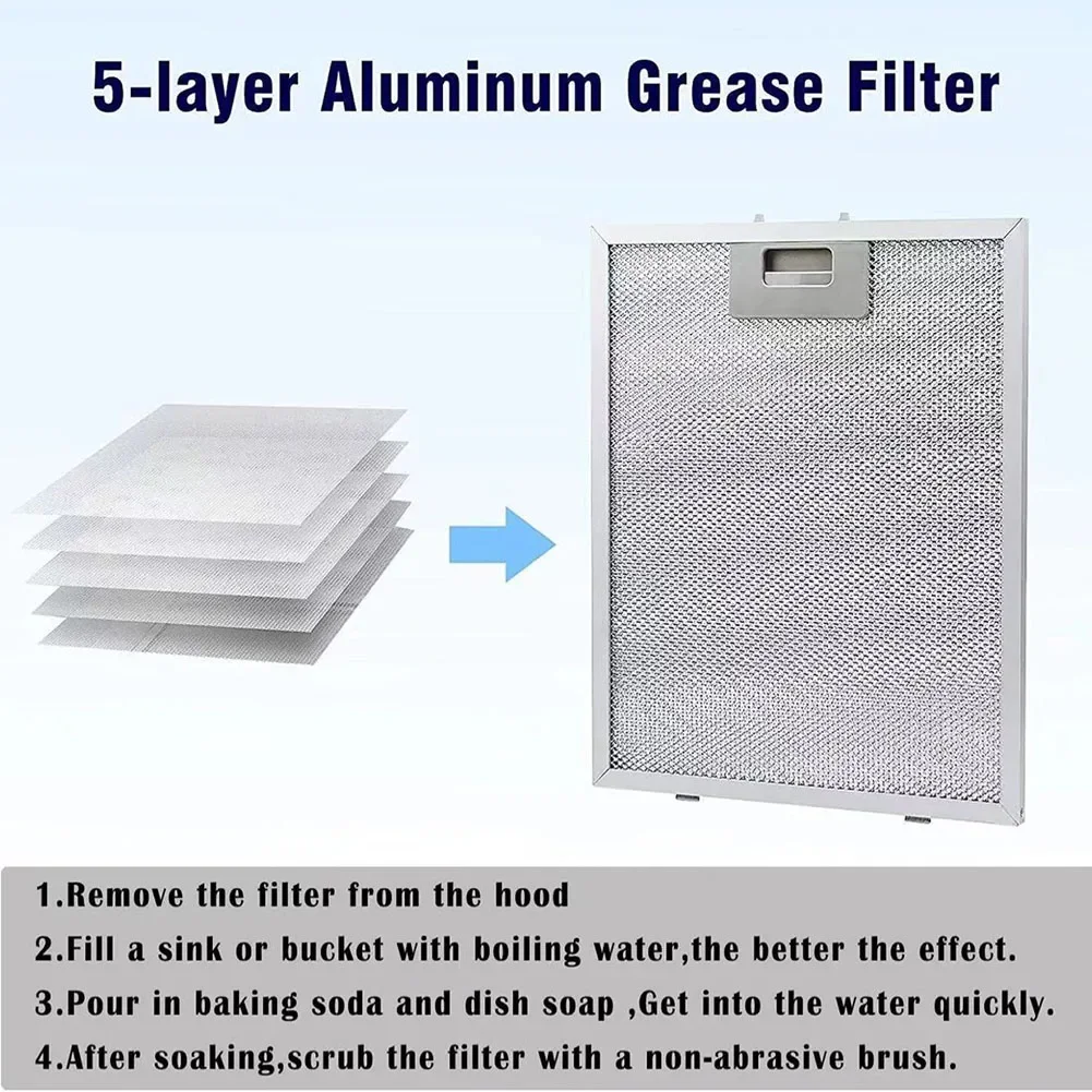 2/1pcs 32x26cm Range Hood Filter Cooker Hood Grease Filter Kitchen Extractor Ventilation Aluminium Aspirator Filter Mesh