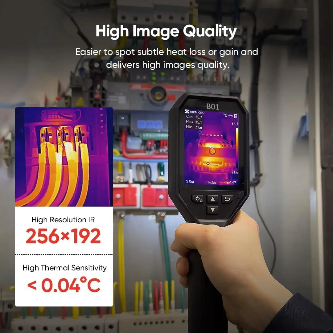 Thermal Camera 256 x 192 IR Resolution, Thermal Imaging Camera with WiFi, 3.2" LCD Screen, 25Hz Refresh Rate, Handh