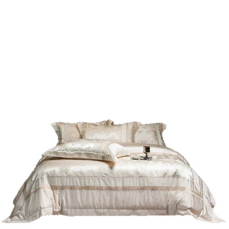 Satin jacquard | Xinjiang 100 long-staple cotton four-piece cotton quilt cover pure cotton bed sheet high-end bedding