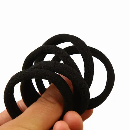 50/100 Uds. Bandas elásticas para el cabello para mujeres y niñas, diadema negra, lazos de goma, coleteros, accesorios para el cabello para niños