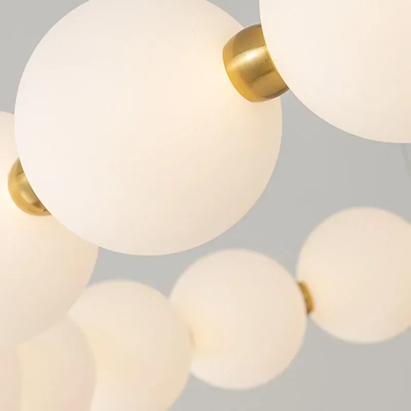 Ring Chandelier Light Fixture Nordic  LED Acrylic Bubble Pendant Lamp for Living Room Bedroom Kitchen Island Home Decor