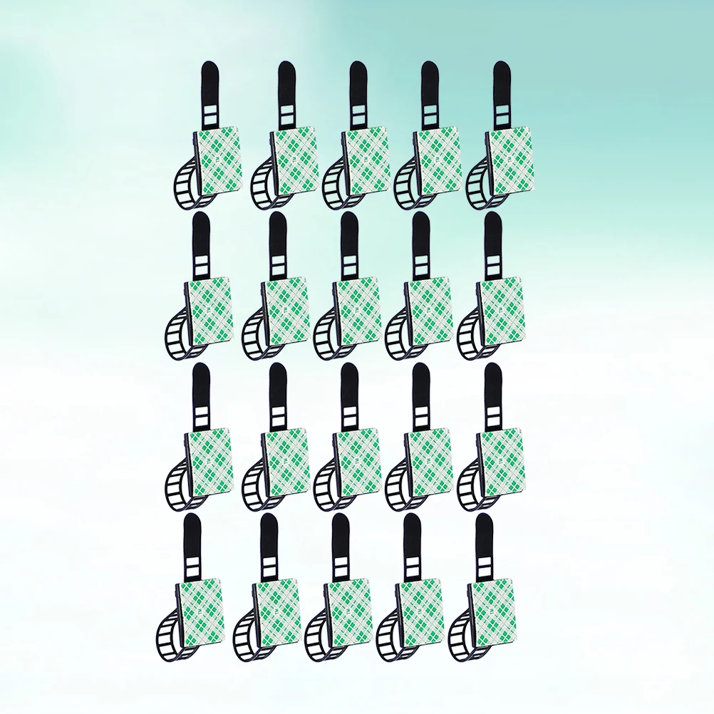 

20 PCS Securing Clip Wire Clamp Cable Ties Adhesive Cord Management Holder Under The Table