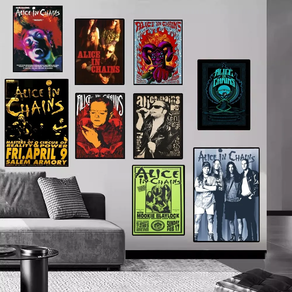 

Retro Music Alice In Chains Good Quality Prints and Posters Vintage Room Bar Cafe Decor Home Decor