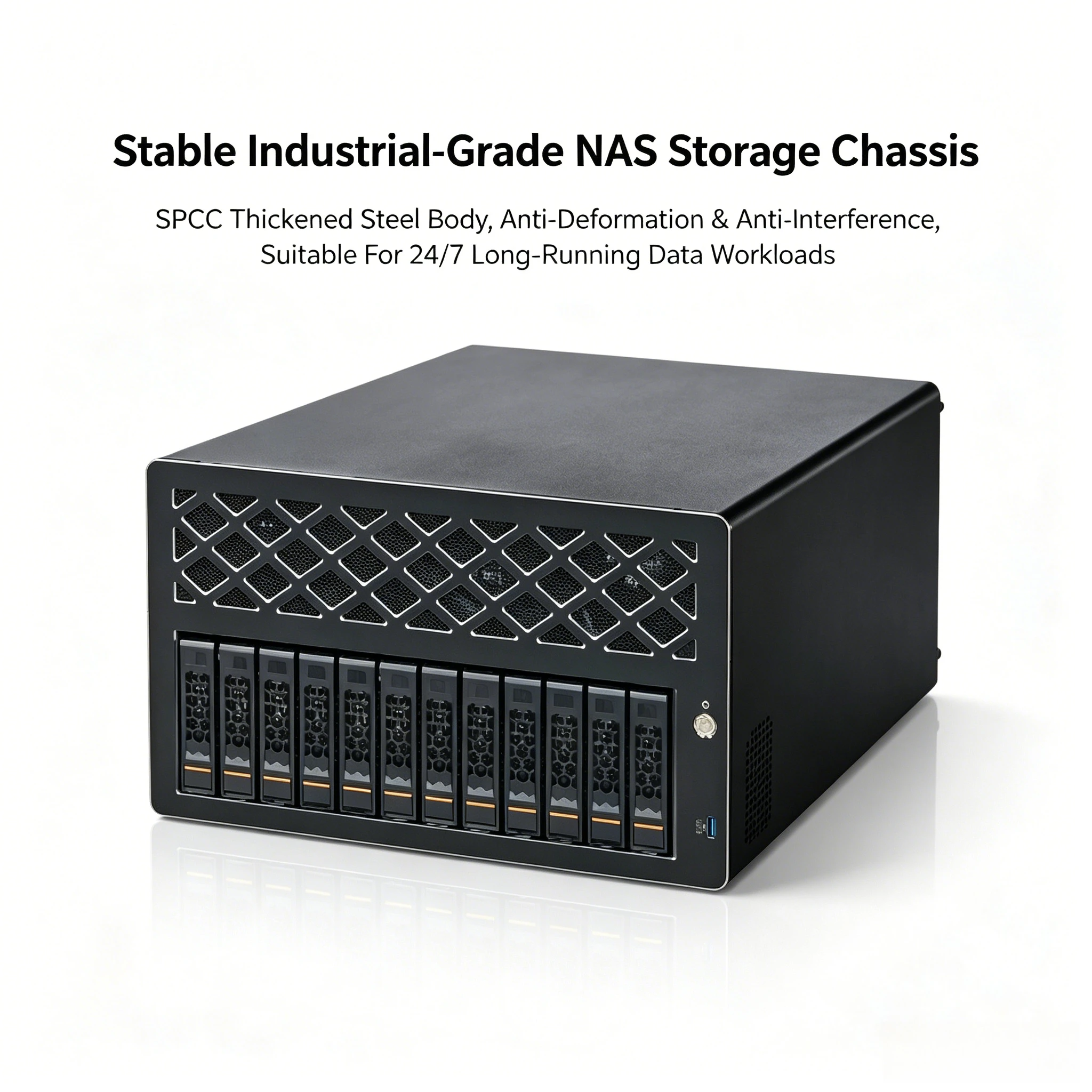 12 Bay Hot Swap NAS Server Chassis With SAS Direct Connect Backplane Half Height PCIe Slot Flexible Power Storage Server Case