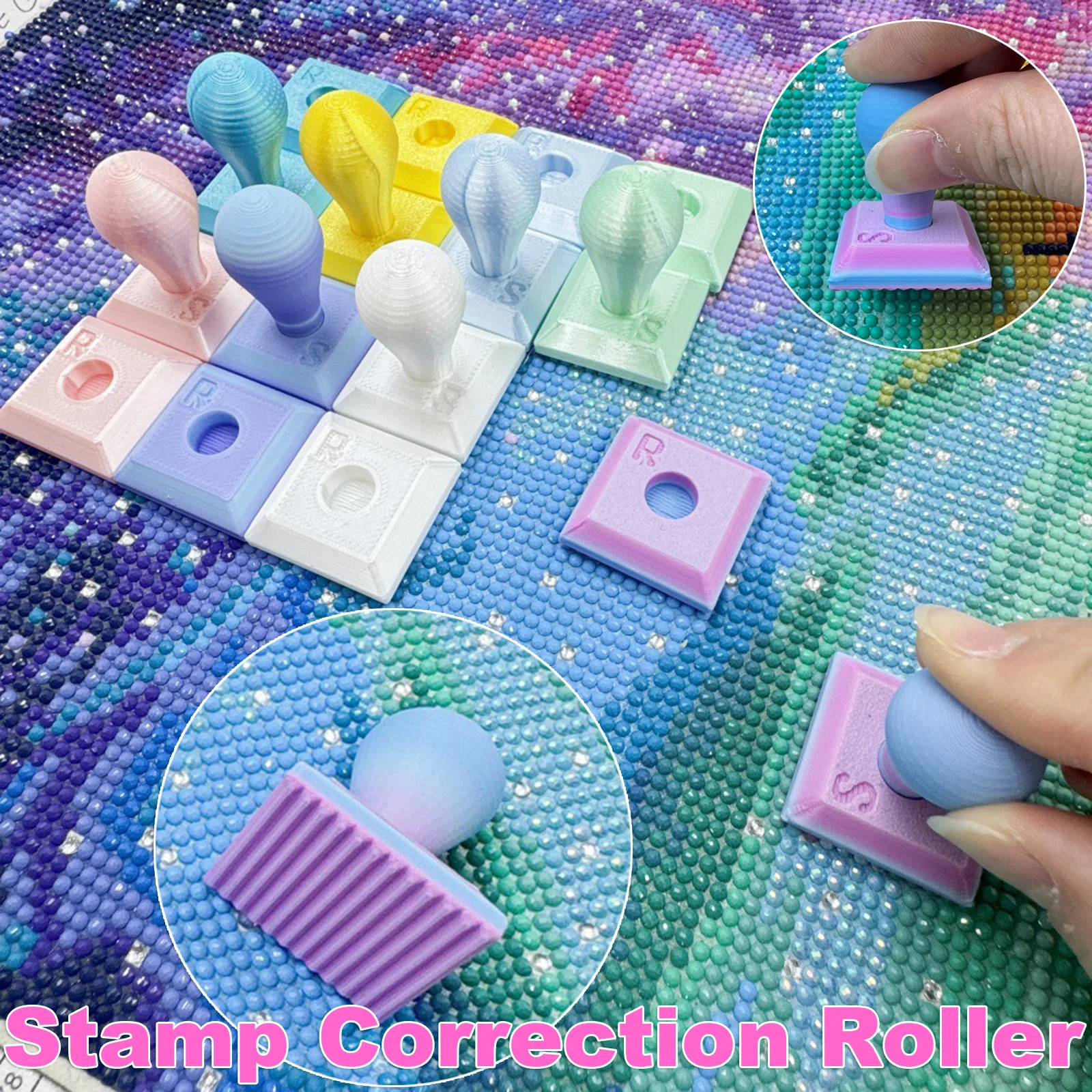 2 pcs/set Detachable diamond painting stamp roller, diamond painting tool Drill press, suitable for square/round diamond art.