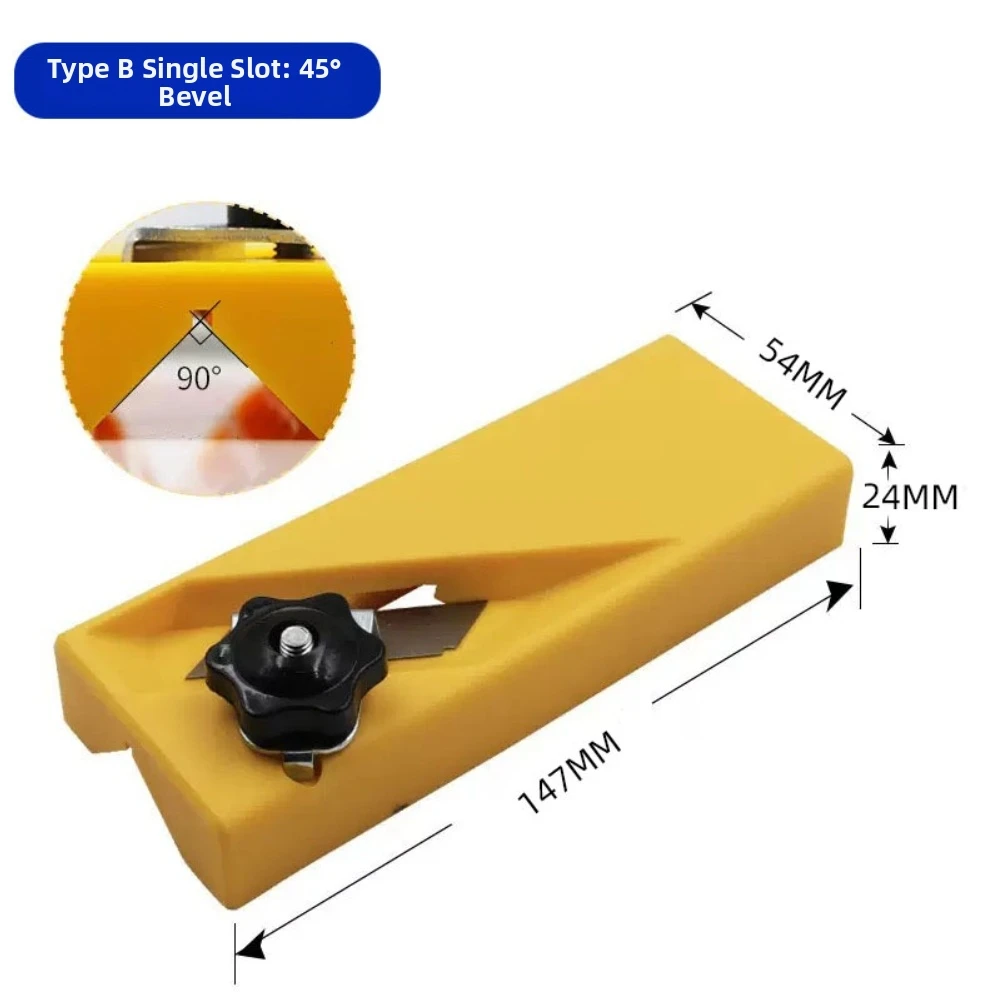 Hand Plane for Gypsum Board Trimming Featuring 45 Degree Bevel Edge Dual Slot Design and Replaceable SK5 Blade