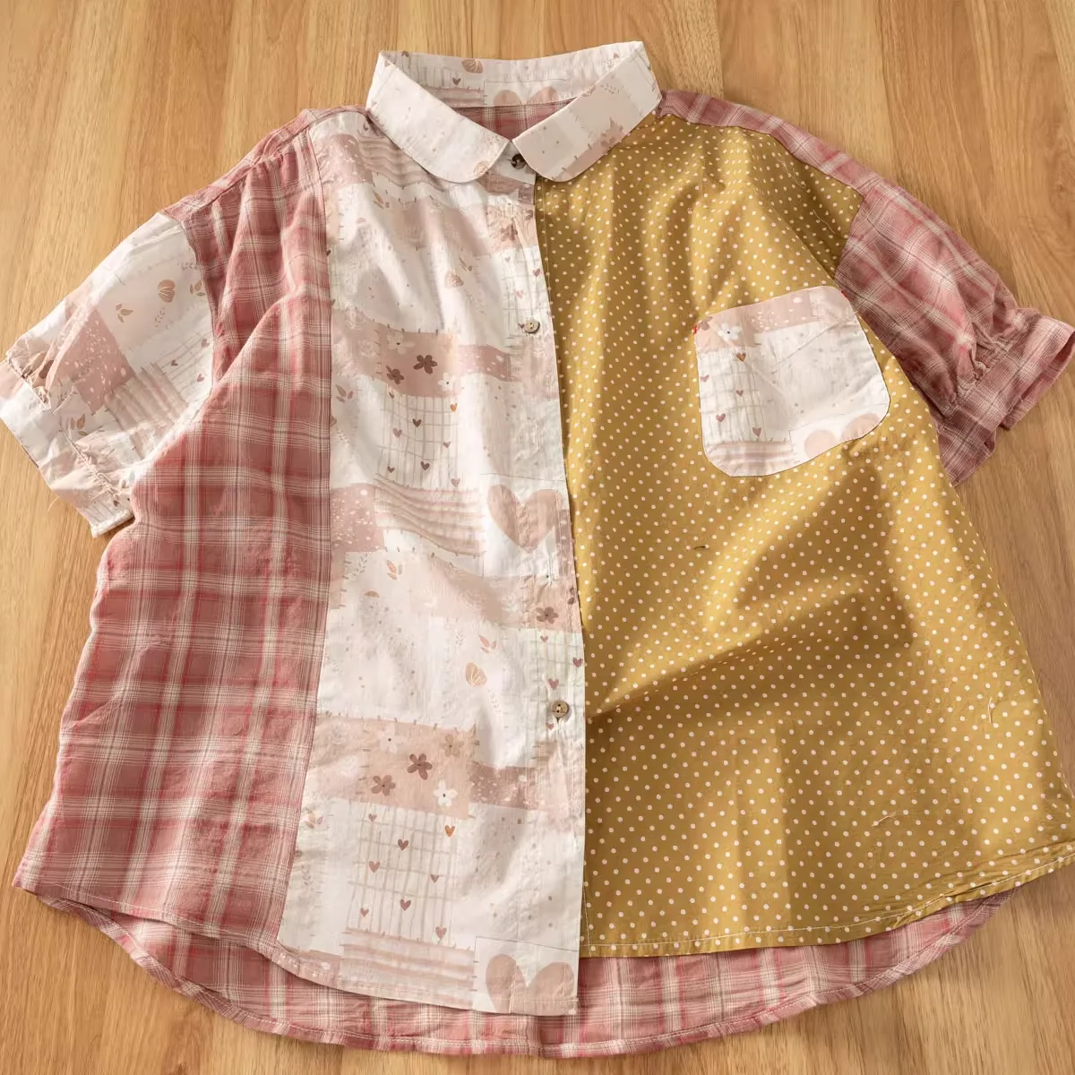 تمثال نصفي 118 سنتيمتر harajuku موضة y2k قمصان وبلوزات مطبوعة هندسية للنساء صيف 100% قطن بلوزات كبيرة الحجم