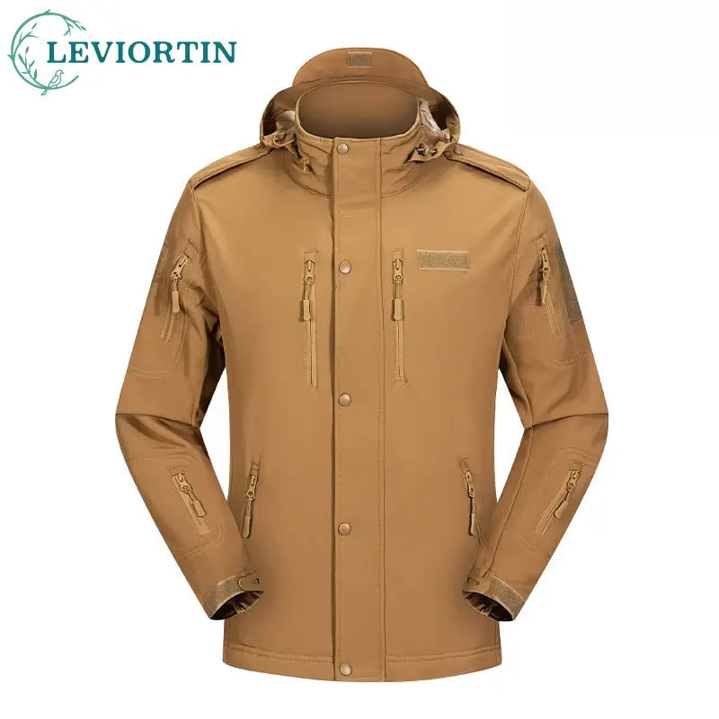 

Мужская модная универсальная камуфляжная тактическая мягкая куртка для альпинизма на открытом воздухе с бархатной дышащей курткой со скрытым капюшоном