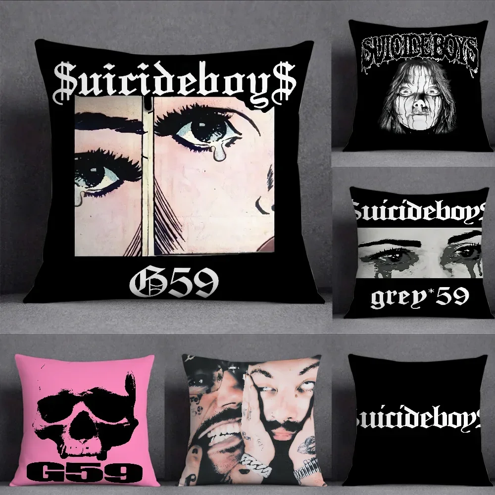 Singer Album S-Suicideboys G59 Cushion Cover Square Double-Sided Printing Sofa Cushion Cover Pillowcase Bedroom Bedside