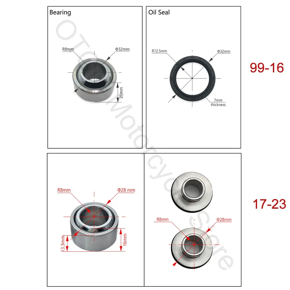For KTM 1999-2023 Motorcycle PDS Rear Shock Absorber Lower Bearing Bushing Oil Seal Kit EXC EXCF XCW XCFW SX SXF HUSABERG FE TE