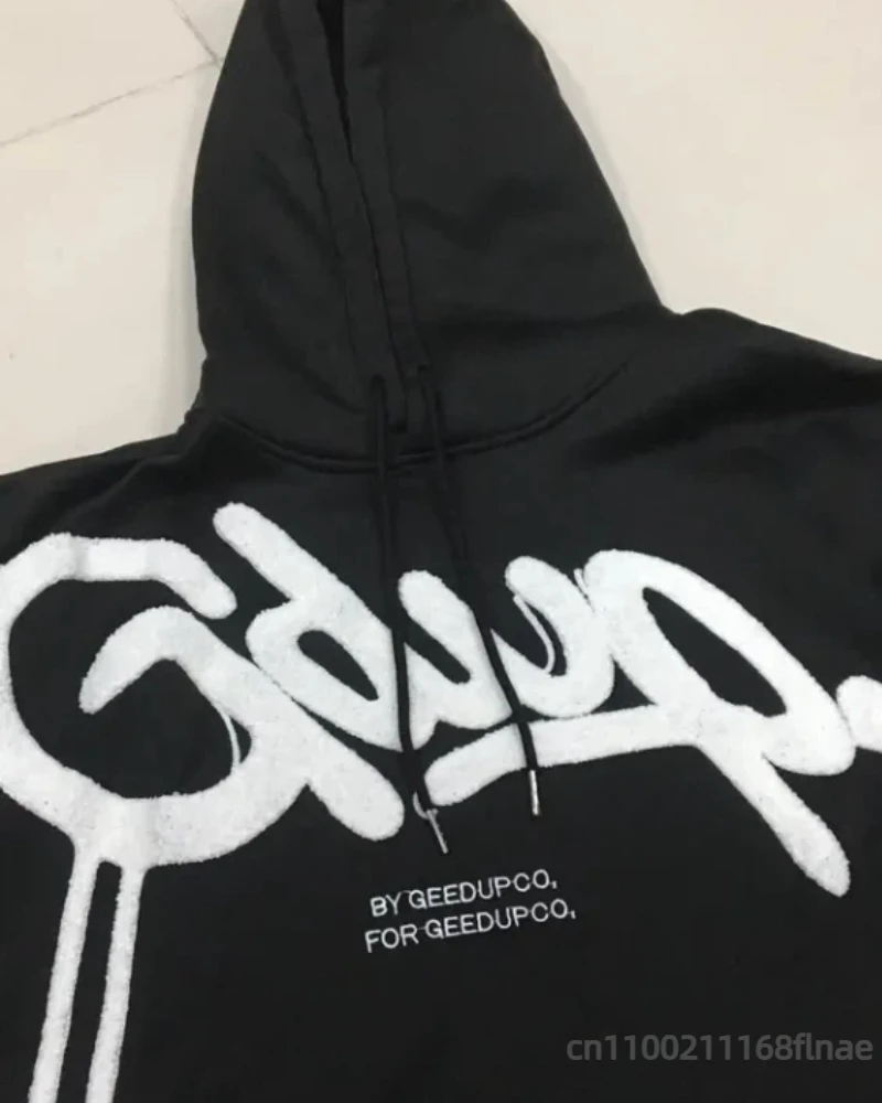 ملابس أزياء High Street الأمريكية، سترة بقلنسوة فضفاضة غير رسمية على طراز الهيب هوب في الشارع، قميص رياضي كبير الحجم بحروف ريترو للسيدات #3