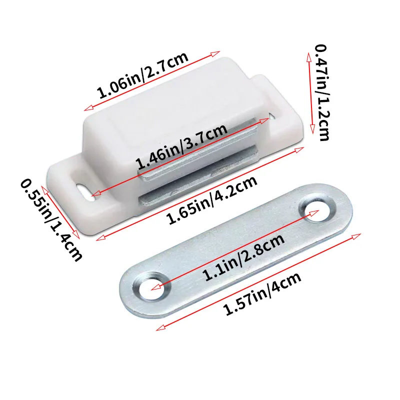 6/12pcs white magnetic closure lock, cabinet door lock magnet, shoe cabinet closet door stopper, home hardware accessories