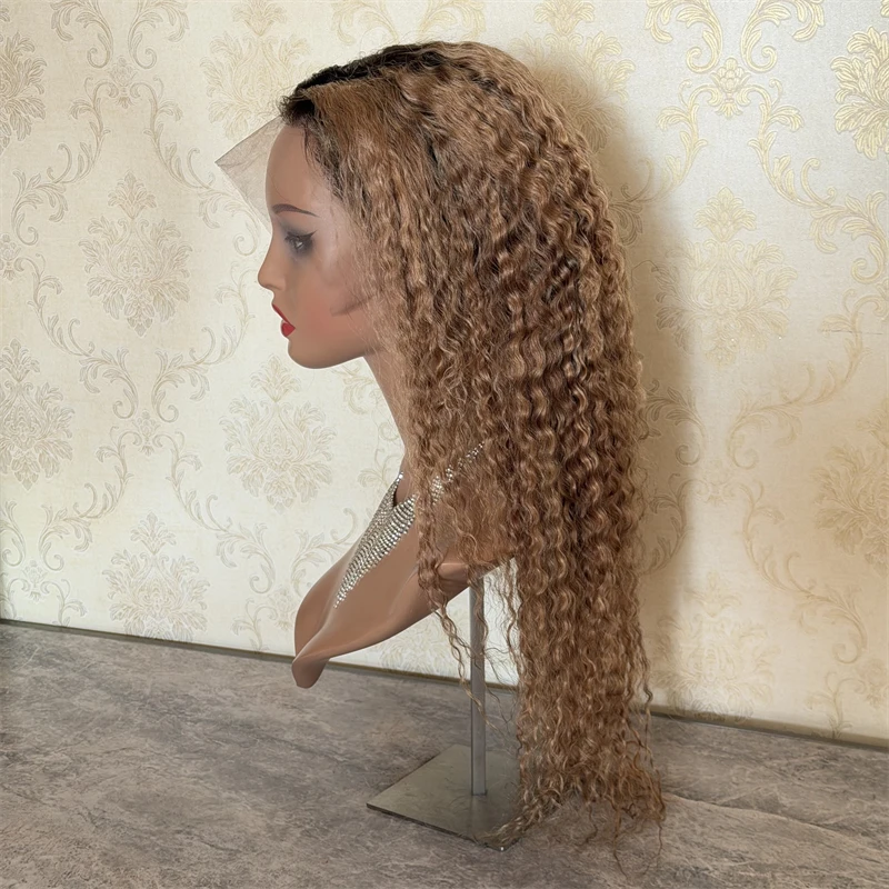 

Парик из натуральных волос 13x6, цвет медовый блонд, 27 # Парик из натуральных волос с глубокими локонами, с HD-кружевом, предварительно выщипанный, светлый, 180% плотности