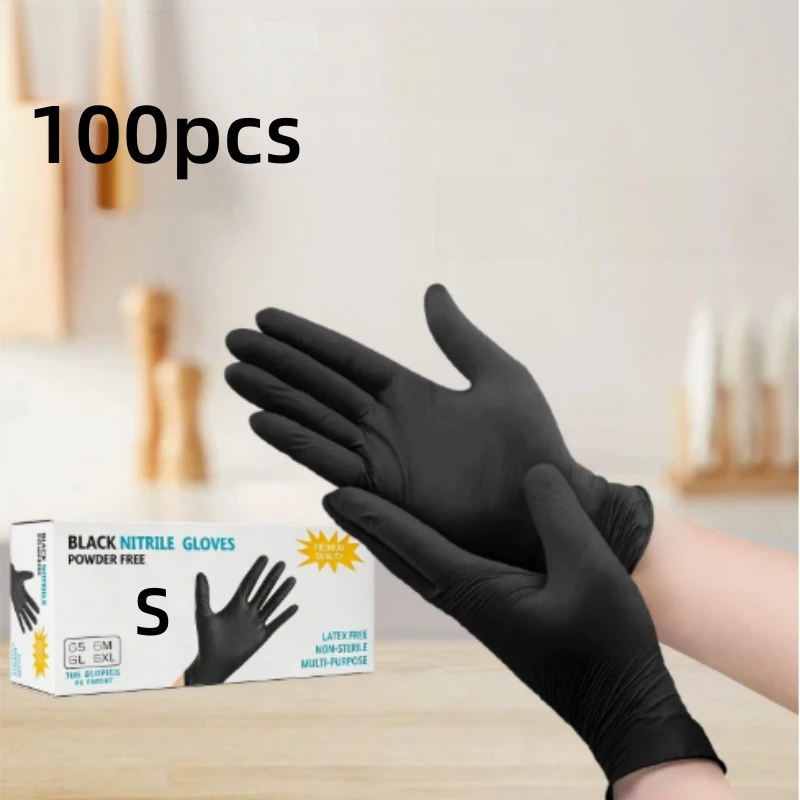 100 disposable black composite nitrile gloves, nitrile black protection, nitrile eye protection, labor protection