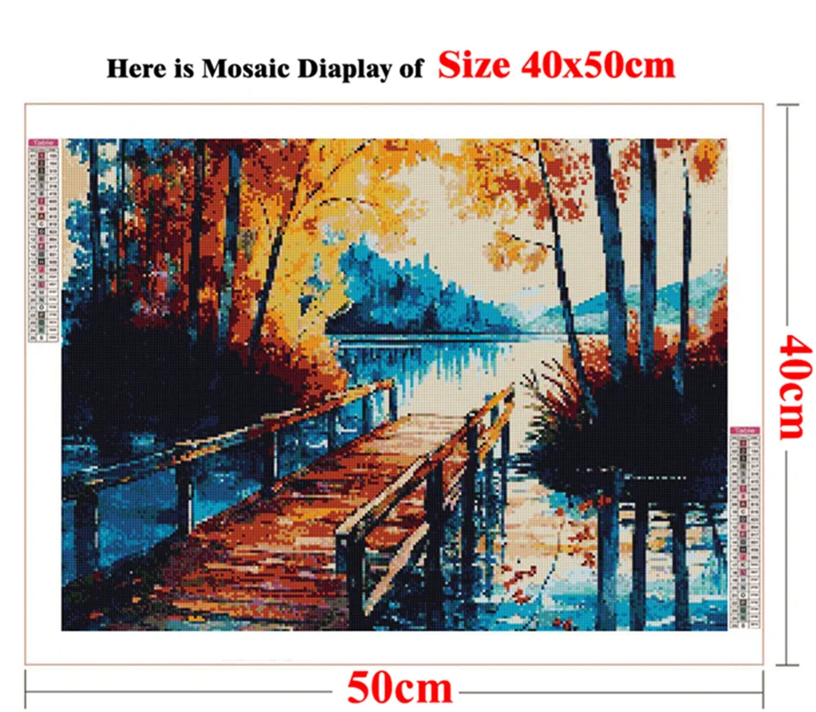 DIY 5D Sunset Pier Scenery Diamond Painting Dock Bridge Wooden Jetty To The Sea Full Drill Diamond Embroidery Mosaic Art Gift